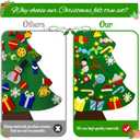 Flechllary 3ft DIY Felt Christmas Tree for Toddlers, Set Plus Snowman Advent Calendar with 33 Removable Ornaments, Wall Hanging Xmas Gift for Kids with String Lights (Batteries Not Included)
