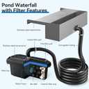 POPOSOAP 12INCH Stainless Steel Pond Waterfall Spillway with Multi-Stage Filter, 40W 660GPH Submersible Pump Kit with 9.8FT Tubing for Garden Ponds, Koi Ponds, Aquariums,Outdoor Landscapes-P7331