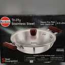 Hawkins 2.5 Litre Deep Fry Pan, Triply Stainless Steel Kadai with Glass Lid, Flat Bottom Induction Kadhai, Silver (SSD25G)