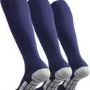 CWVLC Soccer Socks (1/3/5 pairs) Team Sport Knee High Socks for Adult Youth Kids (Medium)