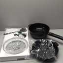 Nutrichef 4L Electric Frying Pan & 4L Steamer | Multifunctional Portable 1000W Non-Stick Pot for Cooking | Durable Heat Safe Handle | Touch Control Panel | Includes a Spatula | Black