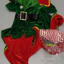 Kids Toddler Baby Girls Christmas Outfits Elf Costumes Santa's Helper Fancy Dress Xmas Cosplay Elf Hat Stockings (6-12 Months, Green)