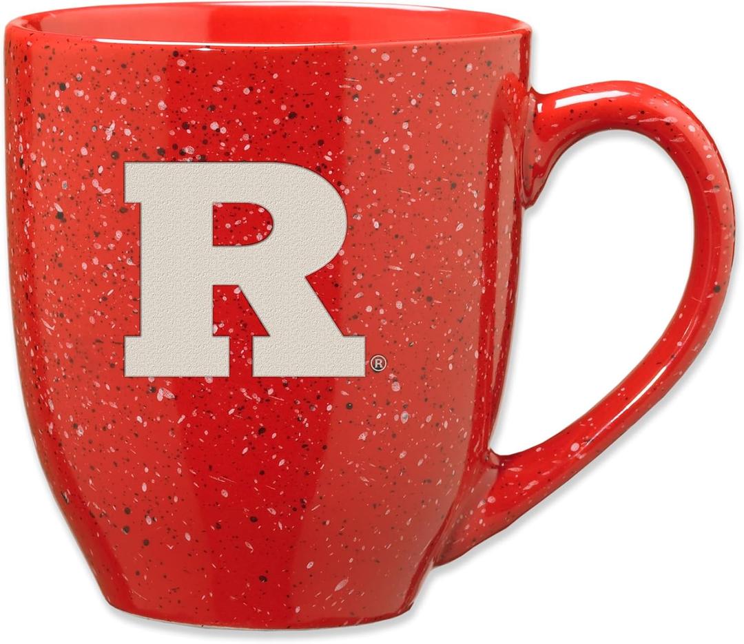 Rico Industries NCAA 16 oz Team Color Laser Engraved Speckled Ceramic Coffee Mug