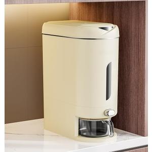 IEEK Rice Dispenser 25 Lbs,Large Cereal Dry Food Storage Containers Rice Storage Container Sealed Moisture Proof with Measuring Cup for Kitchen Pantry Household, White