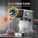 20 Bar Espresso Coffee Machine with LED Touch Screen, Espresso Maker with Self-Cleaning Function & Milk Frother, Compact Cappuccino & Latte Maker for Home and Office