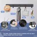 2 Packs Coat Rack Wall Mounted Black Coat Hanger with 5 Hooks Heavy Duty Wall Coat Hooks Load Capacity 33 Lbs Robe Hooks Rust-Free Clothes Hook with Screws for Coat and Towel