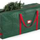 Zober Christmas Tree Storage Bag - Fits 7.5 Ft Artificial Trees - Plastic, Waterproof Christmas Tree Bag For Storage Box For Xmas - Strong, Durable Handles - Label Card Slot - Green