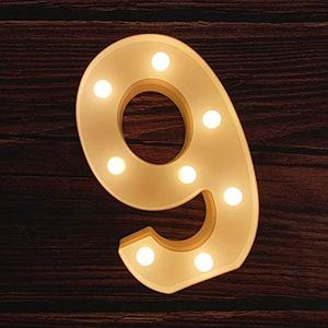 MUMUXI Marquee Light Up Letters | Large Light Up Numbers | Battery Powered and Bright with Every Letter of The Alphabet | for Wedding, Birthday, Party, Celebration, Christmas or Home Decoration (9) MUMUXI Marquee Light Up Letters | Large Light Up Numbers | Battery Powered and Bright with Every Letter of The Alphabet | for Wedding, Birthday, Party, Celebration, Christmas or Home Decoration (9)
