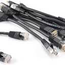 CablesOnline 10-Pack 6inch CAT5e UTP Ethernet RJ45 Full 8-Wire Black Patch Cable, U-000BK-10
