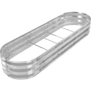 GADI Raised Garden Bed Kit for Vegetables Flower Galvanized Metal Planter Boxs Designed for Easy DIY and Cleaning Not Twist Or Rot (Silver)