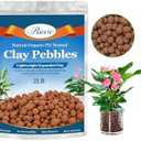 Riare 2 LBS Organic Expanded Clay Pebbles - 4mm-16mm Natural Leca Balls Lightweight Hydroponic Clay Pebbles Aggregate for Indoor Plants, Hydroponic Growing, Plants Drainage, Aquaponics