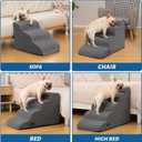 Aodisman Dog Steps for Bed, 4-Step Dog Stairs Ramp for Small Dogs and Cats, Indoor Non-Slip Pet Stairs Suitable for Older, Short-Legged, and Puppy Dogs to Climb onto High Beds and Couch, 17.4" H,Grey