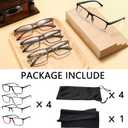 4-Pack Mens Reading Glasses Computer Reading Fashionable Frame Blue Light Blocking,Full Frame Readers Anti UV/eye fatigue(+1.25x Magnification Strength)