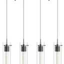 Alice 4-Light Chandelier Pendant Ceiling Light, Integrated Led and Bubble Glass, for Kitchen Island, Hallway, Entryway, Passway, Dining Room, Bedroom, Balcony Living Room (Black)