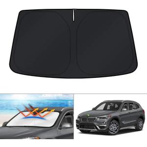 KUST Windshield Sun Shade for 2016 2017 2018 2019 2020 2021 2022 BMW X1 F48 Accessories Custom Fit Sunshade Foldable Window Sun Visor Protector Blocks UV Rays Keep Your Car Cooler