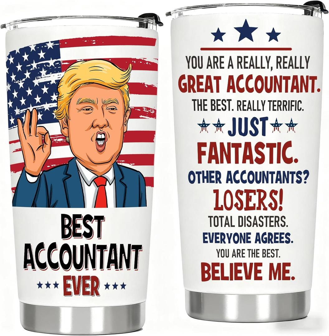 Accountant Gifts for Women Men, Accounting Gifts for Accountants - Funny Birthday Gifts for CPA Financial Advisors, 20 OZ Accountant Stainless Steel Insulated Travel Coffee Tumbler Cup