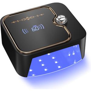 288W Cordless Nail Lamp, Rechargeable UV Light for Gel Nails with Unique Knob & Full LCD Display Screen, Portable Wireless UV LED Nail Lamp, Fast Curing Gel Nail Polish for Salon & Home Use