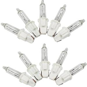 Generic Clear 12 Volt Mini Christmas Replacement Bulbs for Incandescent String Lights, Mini Base, 0.96 Watt, 80 mA (20), White