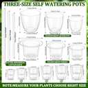 Self Watering Plant Pots, 4.3''/5.1''/6.6'', Transparent, 24 Pcs