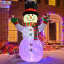 DearHouse 8 FT Inflatable Christmas Snowman, Rotating 7 Color Changing Led Lights Xmas Holiday Blow Up Family Party Decoration Yard Lawn Indoor Outdoor Inflatables