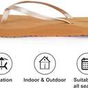 Womens Slim Leather Comfortable Flip Flops Summer Beach Thong Sandals Arch Support Non Slip Size 9