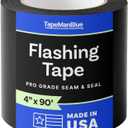 Flashing Tape for Windows and Doors, 4 in x 90 ft Roll, Made in USA, Black Self-Adhesive Flashing Tape Waterproof, UV Resistant, Acrylic Adhesive, Great for Sealing Doors, Windows, Panel Seams (1)