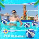 Seenelling 6 Pack Pool Basketball Size 3/4 Water Basketball Bulk with Pump Mini Ball Summer Pool Water Games for Indoor Outdoor Mini Ball Holder Waterproof Party Favors