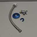 (1 kit) Toilet Connector, Toilet Water Supply Line Kit With 1/4 turn 1/2 inch Angle Push Fit Stop & 12" Stainless Steel Flexible Toilet Supply Line