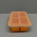 Bangp Silicone Freezer Tray for Soup Ice Cubes,1-Cup Freezing Tray with Lid for Meal Prep, Rice, Broth, Sauce, Leftovers. Makes 4 Perfect 1 Cup Portions. Oven & Dishwasher-Safe (Yellow)