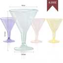 Liacere 24 Pack Colored Plastic Cocktail Glasses - 6.25oz Disposable Martini Glasses - Plastic Margarita Glasses - Perfect for Wedding & Birthday & Summer Party