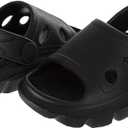 Josmo Kids Summer Beach Pool Sandals - Open Toe Boys Ankle Strap Shoes Size 5-10 Toddler (Black)
