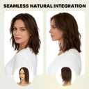 TESS Hair Toppers for Women with Thinning Hair,10Inch 360 3D Cover Human Hair Topper no Bangs Middle Part Clip in HairPieces for Women Daily Wear Clip in Side Bangs Dark Brown