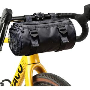 SEAFEW 6L Large Black Bike Handlebar Bag, Waterproof Rain Cover Front Bike Bag for Bicycles, Mountain Road Bike Fram Storage Barrel Bag with Water-resistant Zippers, Cycling Commuter Shoulder Bag