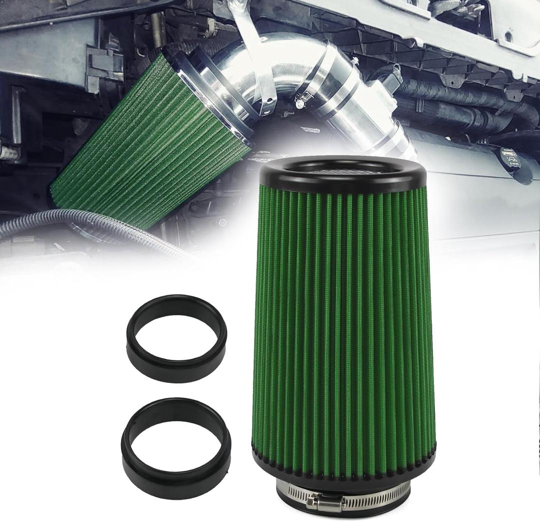 RYANSTAR Universal Clamp-On Air Filter Three Different Size 3in 3.5in 4 in High Flow Round Tapered Cone Closed-Top Cool Air Filter Cleaner Fit Compat
