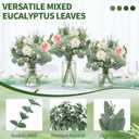 150 Pcs 7 Kinds Mixed Artificial Eucalyptus Leaves Stems Bulk, Fake Greenery Plants Faux Silver Dollar Eucalyptus Leaves for Wedding Vase Bouquet Floral Arrangement Centerpiece Home Decor
