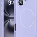 Miracase Compatible with iPhone 16 Case, [Soft Anti-Scratch Microfiber Lining], Compatible with MagSafe, Liquid Silicone Case Shockproof Drop Protection Phone Case for 16, Light Purple
