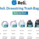 Reli. Tall Kitchen Drawstring Trash Bags 13 Gallon | 500 Count Bulk | Kitchen Garbage Bags | White | 13 Gallon - 16 Gal Capacity