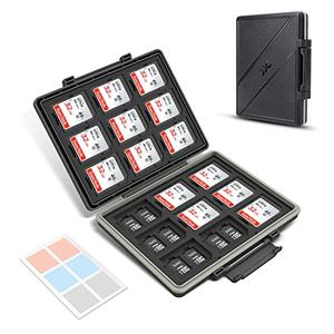 High Capacity 54 Slots Memory Card Case for 36 Micro SD and 18 SD Cards with Labels,Water-Resistant Anti-Shock Anti-Dust,Micro SD/SDHC/SDXC TF Card and SD/SDHC/SDXC Holder Organizer Storage