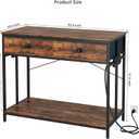 VOWNER 40 Gallon Aquarium Stand with Power Outlet, Metal Frame Fish Tank Stand with Cabinet Storage, Double Turtle Reptile Terrariums Tank Stand, 39.4" L*18.9" W Tabletop, 660LBS Capacity, Brown
