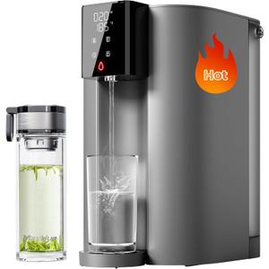 [ Instant Hot ] Waterdrop C1-G Countertop Reverse Osmosis System, NSF/ANSI 58&372 Certified, 6 Stage Hot RO Water Filter, No Installation Required, 3:1 Pure to Drain, Glass Bottle Included