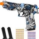 Soft Bullet Toy Gun Shell Ejecting for Age 8, 9, 10, 11, 12+ Years Old Boys, Realistic Toy Pistol with 50 Foam Bullets, 40 Shells & 2 Clips, Ideal Christmas Birthday Gift (Blue Black)