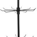 Lemecima 1Pc Rotating Display Stand Jewelry Display Rack with Hooks Metal Earrings Display Stands for Selling Necklace (Black, 3 Tires)