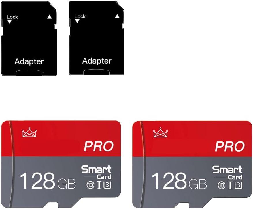 128GB Micro Memory Card Class 10 Memory Cards High Speed Mini TF Card with Adapter for Smartphones/Tablet/Drone/Game Console (2-Pack)