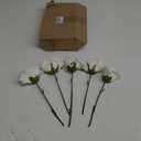 5Pcs White Real Touch Artificial Austin Rose Peony Silk Flowers with Stems - Lifelike Latex Fake Roses for Home Decor, Weddings, and DIY Floral Arrangements
