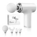 Massage Gun, Portable Muscle Massage Gun with 6 Speeds, Percussion Massager with 4 Heads, Mini Massage Gun for Body, Back, Neck, Shoulder (White)
Pack Of 2