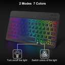 Ultra-Slim Lightweight Bluetooth Keyboard and Mouse Portable Mini Wireless Keyboard Rechargeable 7-Color Backlit for Apple iPad iPhone,Tablet iPhone Smartphone iOS Android Windows,Black