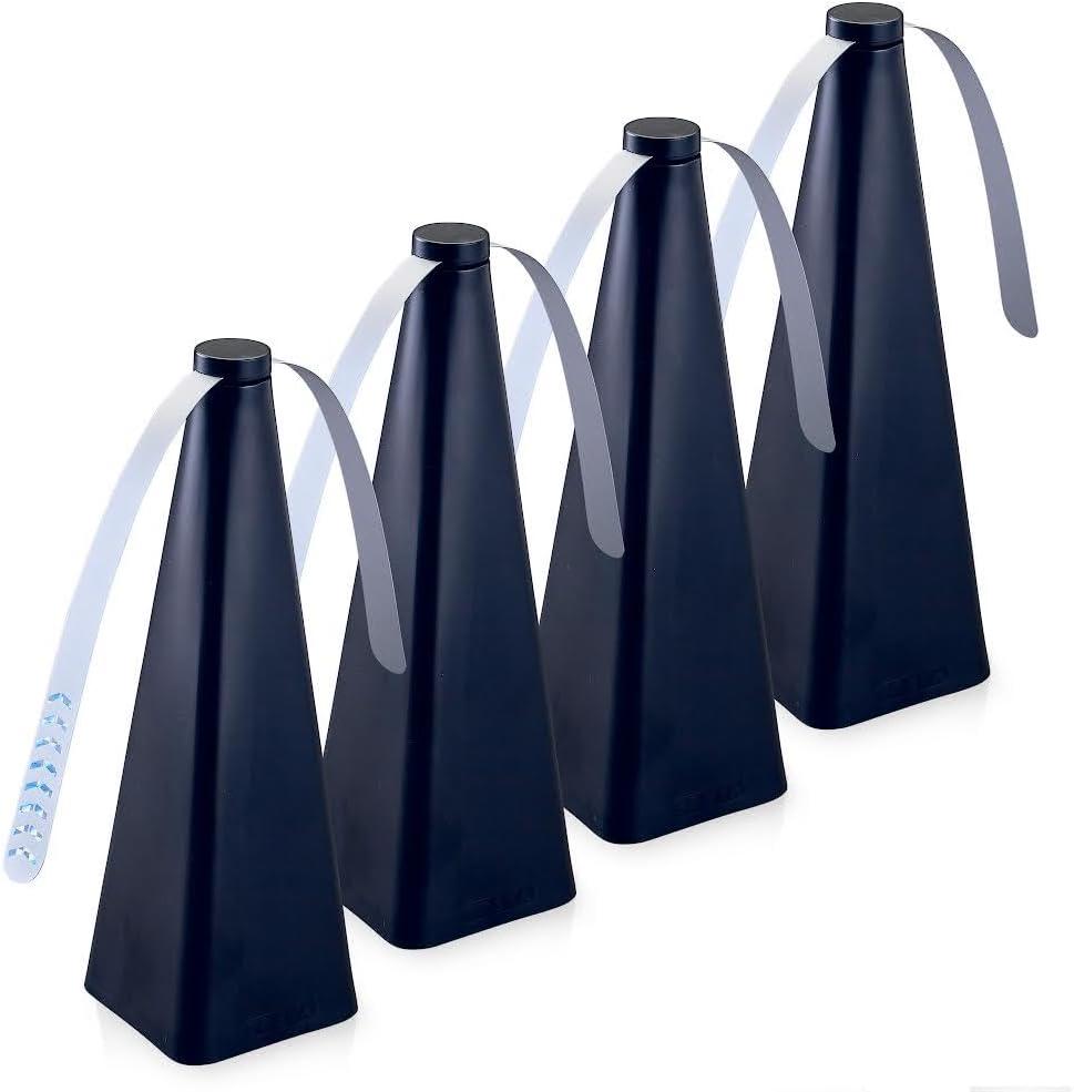 Treva Bug Fan Fly Deterrent with Holographic Blades to Clear Bugs, Mosquitoes, and Flies, Battery Powered Fly Fan 4 Pack (Black)