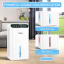 Dehumidifier for Home 1000 sq.ft - Quiet Small Dehumidifier with Hose for 3 Gear Timer, Auto Shut Off, Aromatherapy, Sleep Mode, 7-Color LED Light, for Bathroom, Bedroom, Basement (Snow White)
