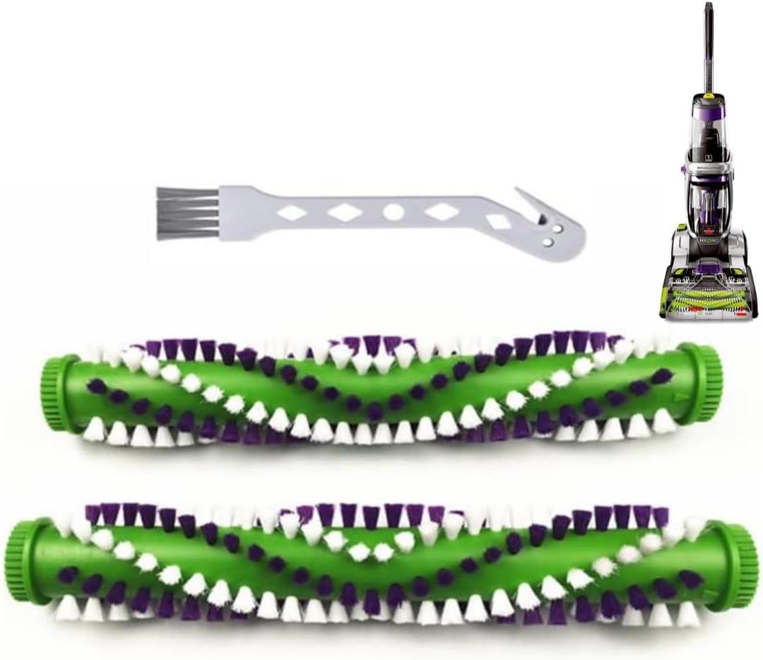 Vacuum Carpet Cleaning Brush Replacement Part Compatible Bissell ProHeat 2X Revolution Pet Pro 3432 3588F 1986 1964 19862 Roller Brush Assembly Number #16111332 pack green