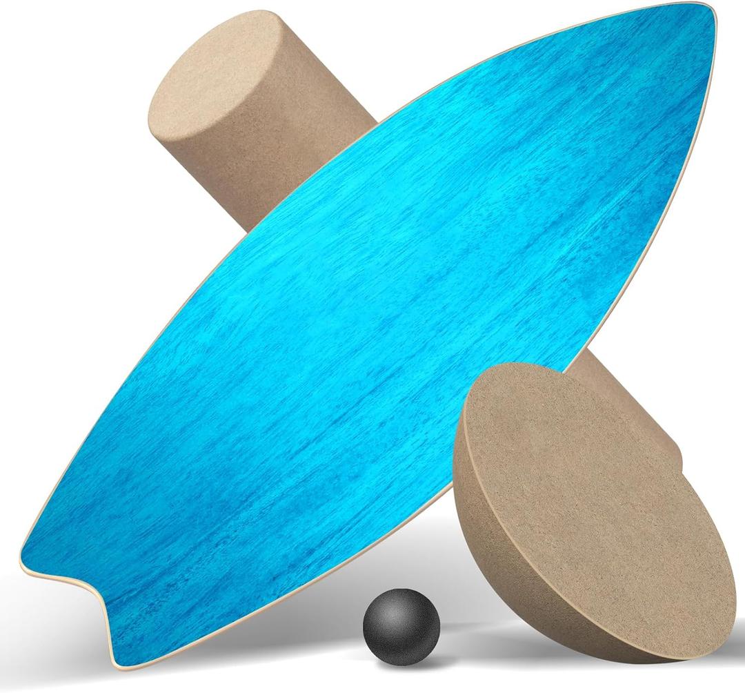 Balance Board,Adult Balance Board,Balance Trainer - Balance Board Kids - Wooden Balance Board,Including Roller,Half Ball And Balance Ball